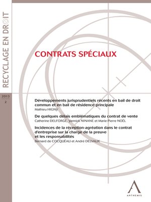 cover image of Contrats spéciaux